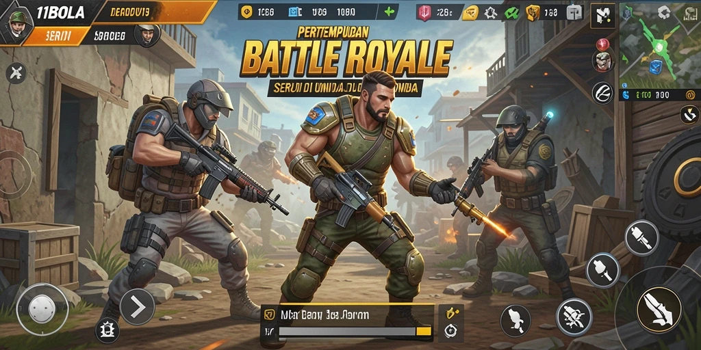 Gameplay 11BOLA yang seru di arena Battle Royale.