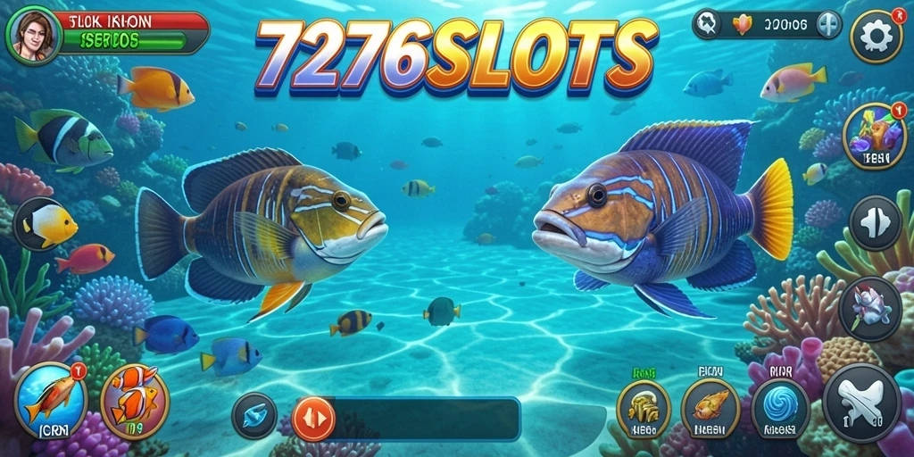 Tampilan gameplay <strong>7276SLOTS</strong> yang seru saat menangkap ikan.