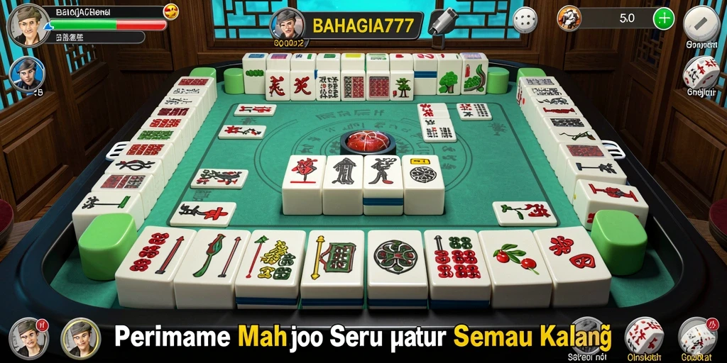 Tampilan gameplay Mahjong yang seru dalam BAHAGIA777.