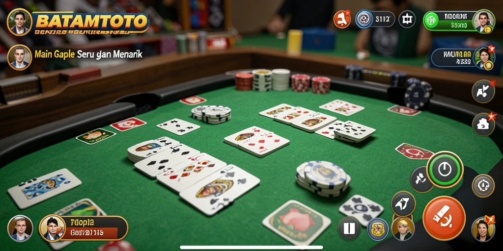 Tampilan gameplay BATAMTOTO yang seru saat bermain Gaple secara online.