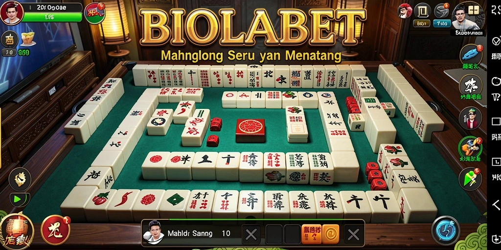 Tampilan gameplay BIOLABET yang menakjubkan dengan ubin Mahjong yang berwarna-warni.
