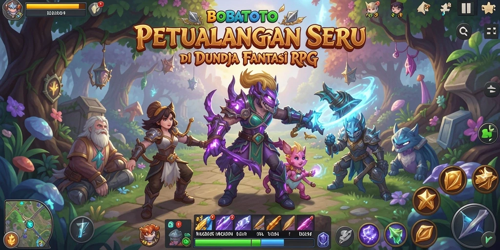 Tampilan gameplay seru BOBATOTO dengan karakter beraksi di dunia fantasi.