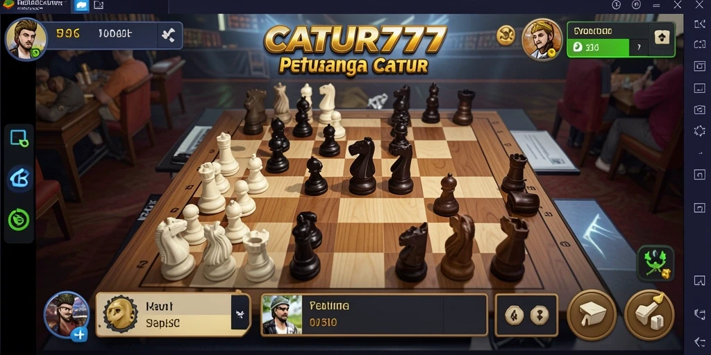 Tampilan menarik dari mekanisme permainan catur yang unik.