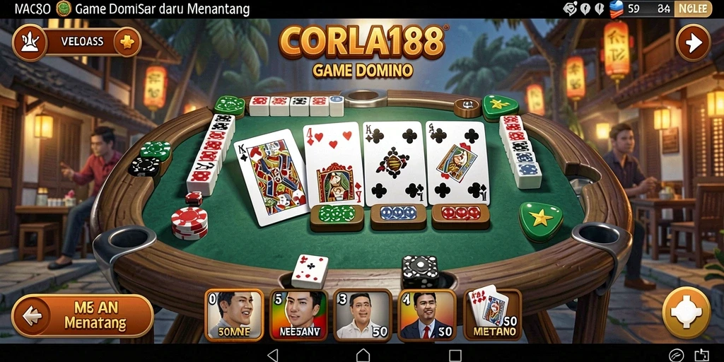 Tampilan gameplay seru di CORLA188 dengan berbagai mode permainan Domino.