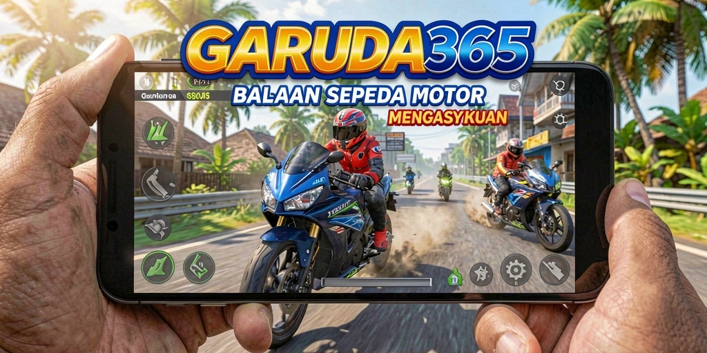 Gameplay seru GARUDA365 dengan berbagai motor balap.