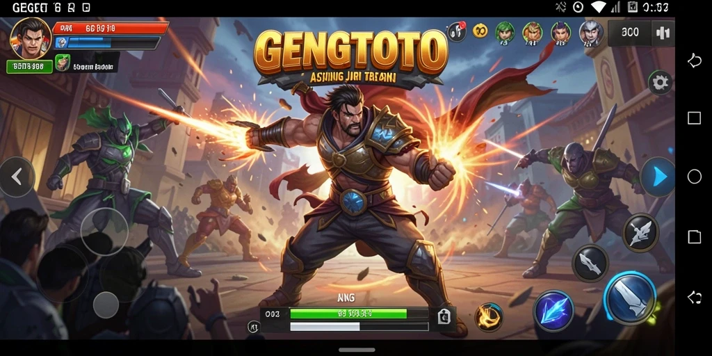 Tangkapan layar GENGTOTO menampilkan aksi bertempur yang mendebarkan.