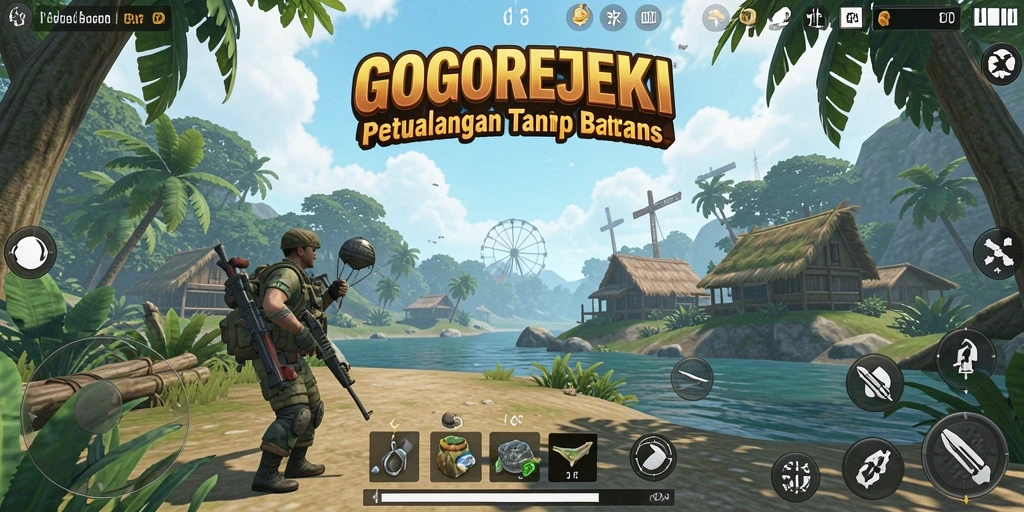 Tampilan gameplay GOGOREJEKI di dunia terbuka yang menakjubkan.