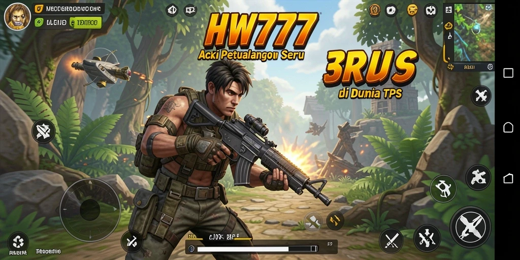 Tampilan gameplay seru dan mendebarkan dari HW777 dengan aksi TPS yang intens.