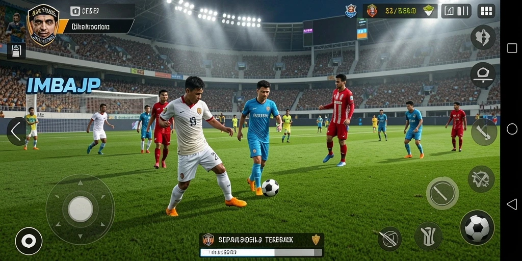 Tangkapan layar IMBAJP menampilkan aksi mendebarkan di lapangan sepak bola.