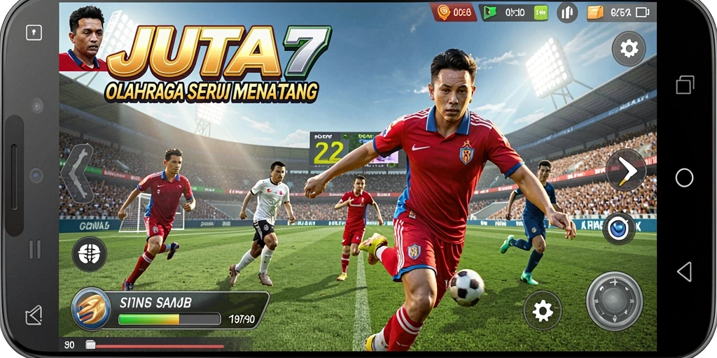 Gameplay menarik dalam JUTA7 yang menampilkan aksi olahraga.