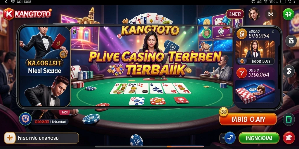 Screenshot KANGTOTO menampilkan dealer profesional dalam permainan Live Casino yang seru.