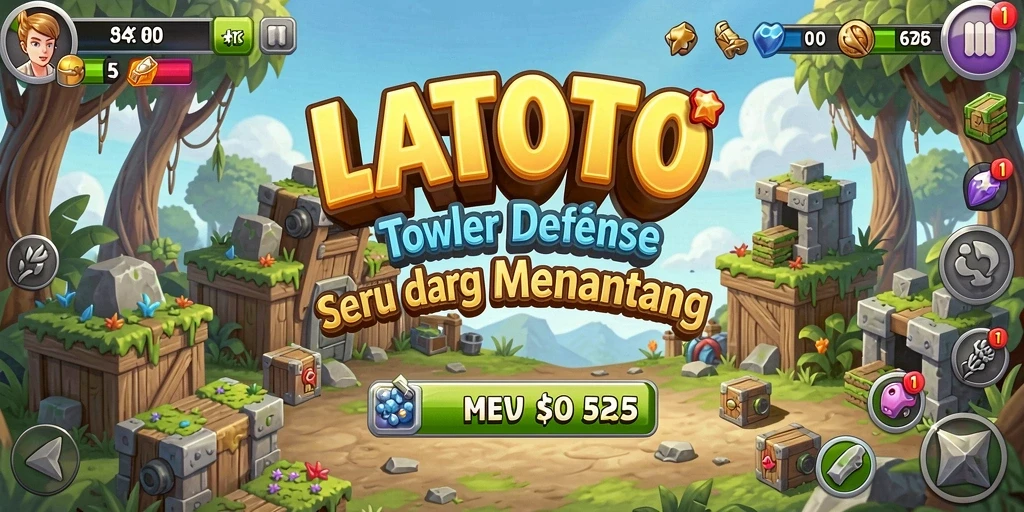 Screenshot LATOTO menunjukkan aksi menegangkan dalam permainan Tower Defense.