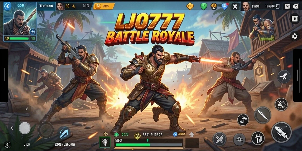 Gameplay mendebarkan LJO777 dalam aksi Battle Royale.