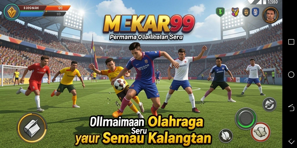 Tampilan menyenangkan dari gameplay MEKAR99 yang penuh aksi olahraga.