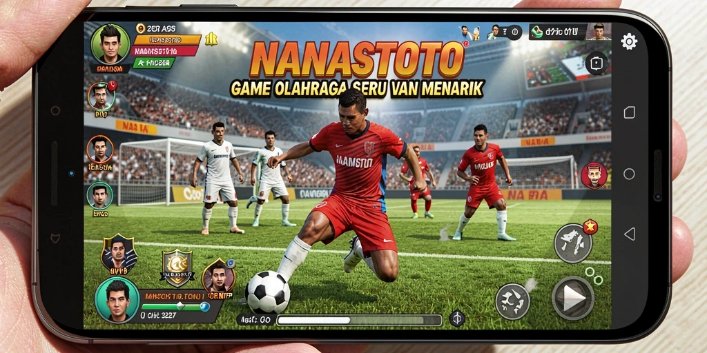 Tampilan screenshot NANASTOTO menunjukkan aksi mendebarkan di lapangan olahraga.