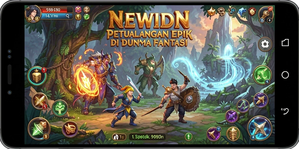 Tampilan gameplay epik dalam <strong>NEWIDN</strong> dengan karakter dan dunia yang menarik.