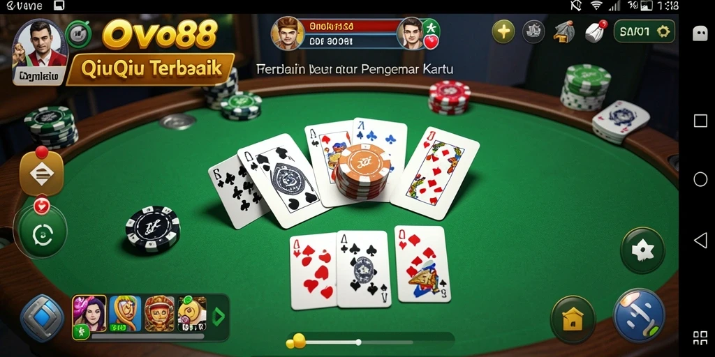 Tampilan menarik dari gameplay QiuQiu di OVO88.