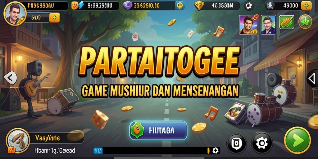 Screenshot utama PARTAITOGEL menampilkan gameplay musik yang seru.