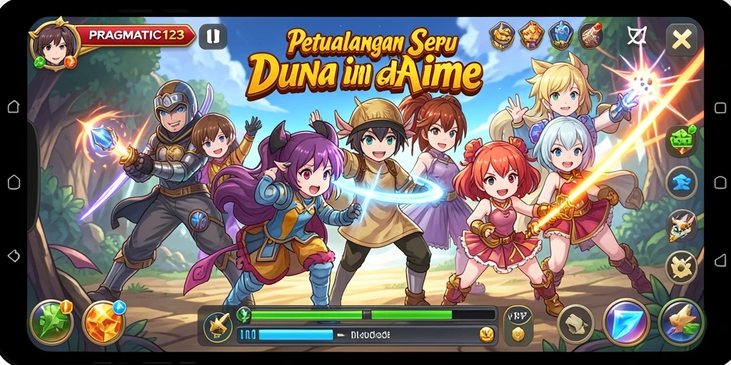 Tampilkan karakter anime beraksi dalam permainan yang seru.