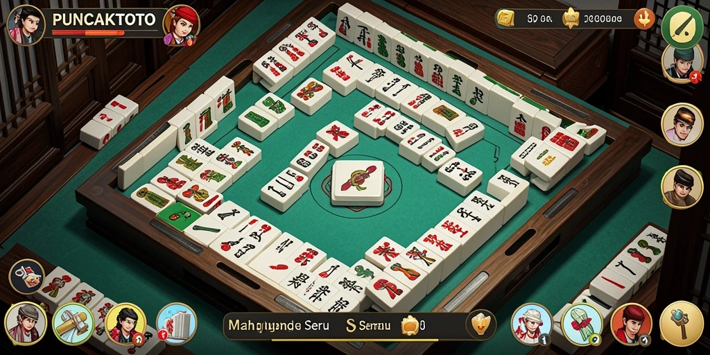 Screenshot utama PUNCAKTOTO menampilkan gameplay Mahjong yang seru.