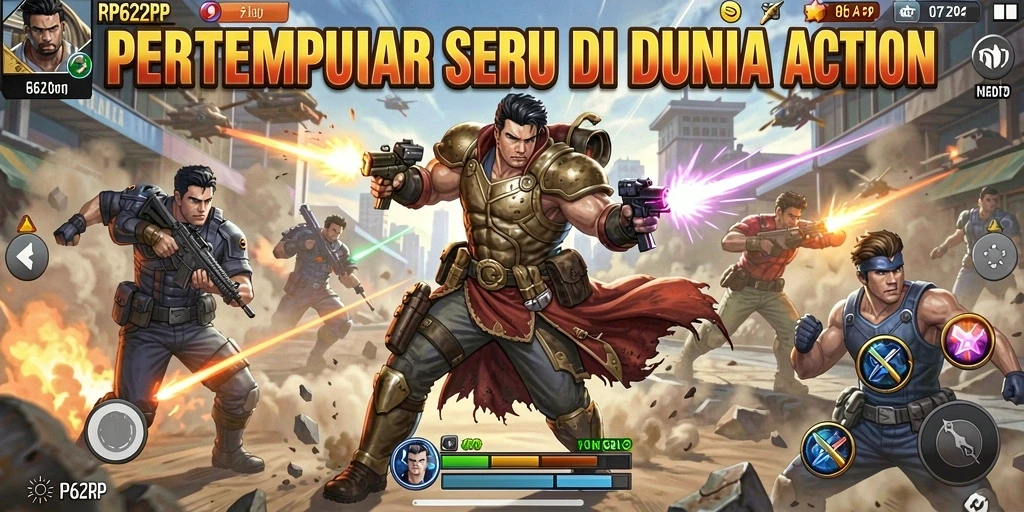 Tangkapan layar utama RP62RP menampilkan aksi pertempuran yang mendebarkan.