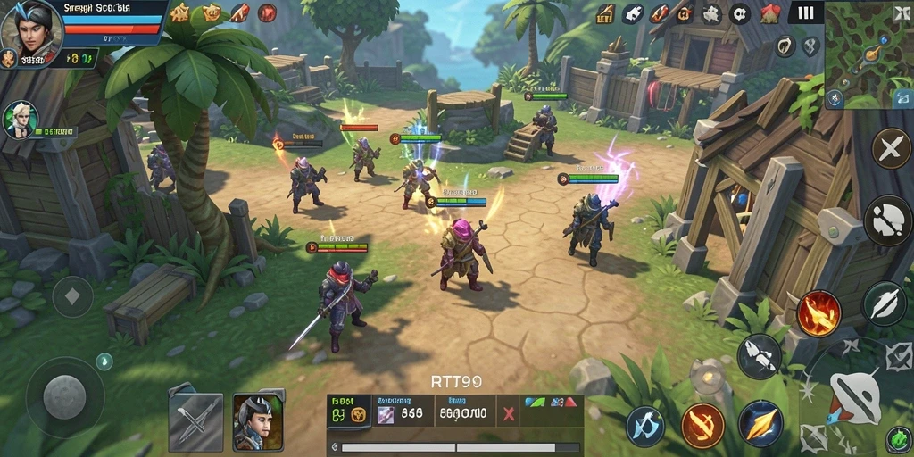 Tangkapan layar gameplay RT99 menampilkan pertempuran strategis yang mendebarkan.