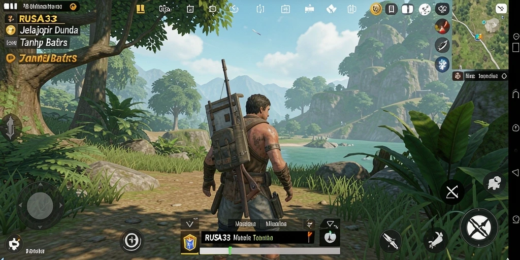 Tampilan gameplay menarik RUSA33 dengan eksplorasi dunia terbuka.