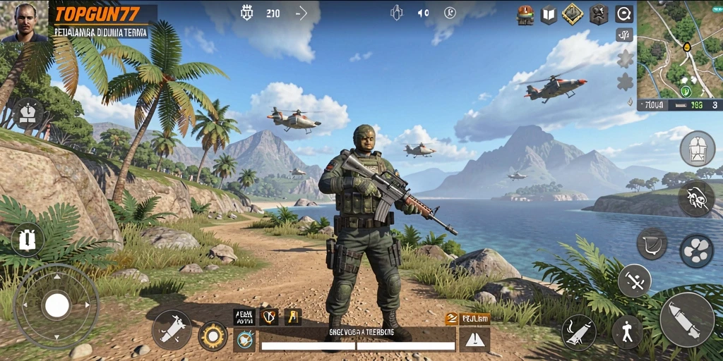 Gameplay seru di dunia terbuka TOPGUN77.