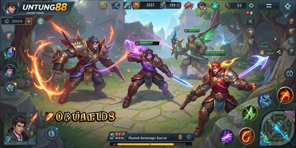 Tampilan seru dalam pertarungan MOBA di UNTUNG88.