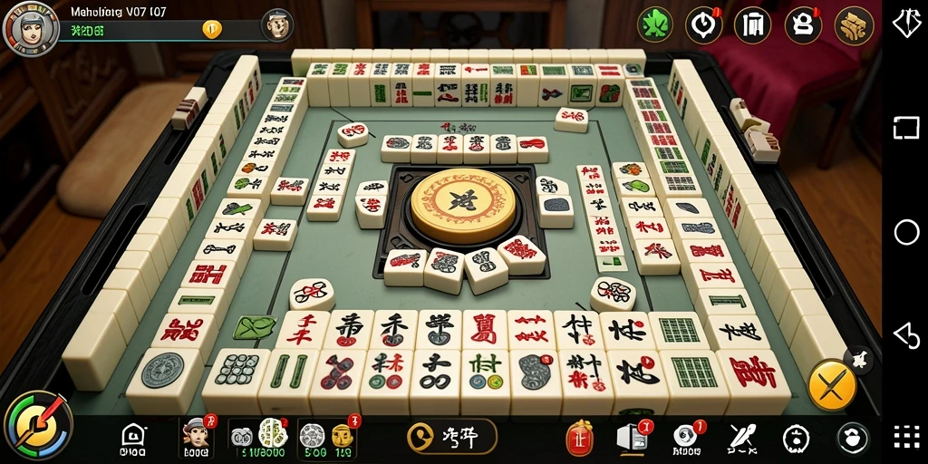 Screenshot V07 menampilkan gameplay Mahjong yang seru dan menantang.