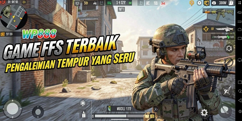 Screenshot menunjukkan aksi seru pemain dalam pertempuran FPS.
